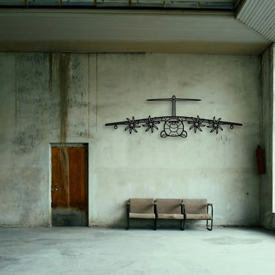 A400M Atlas 2 Classic Aircraft Silhouette Metal Wall Art - Tinvibe