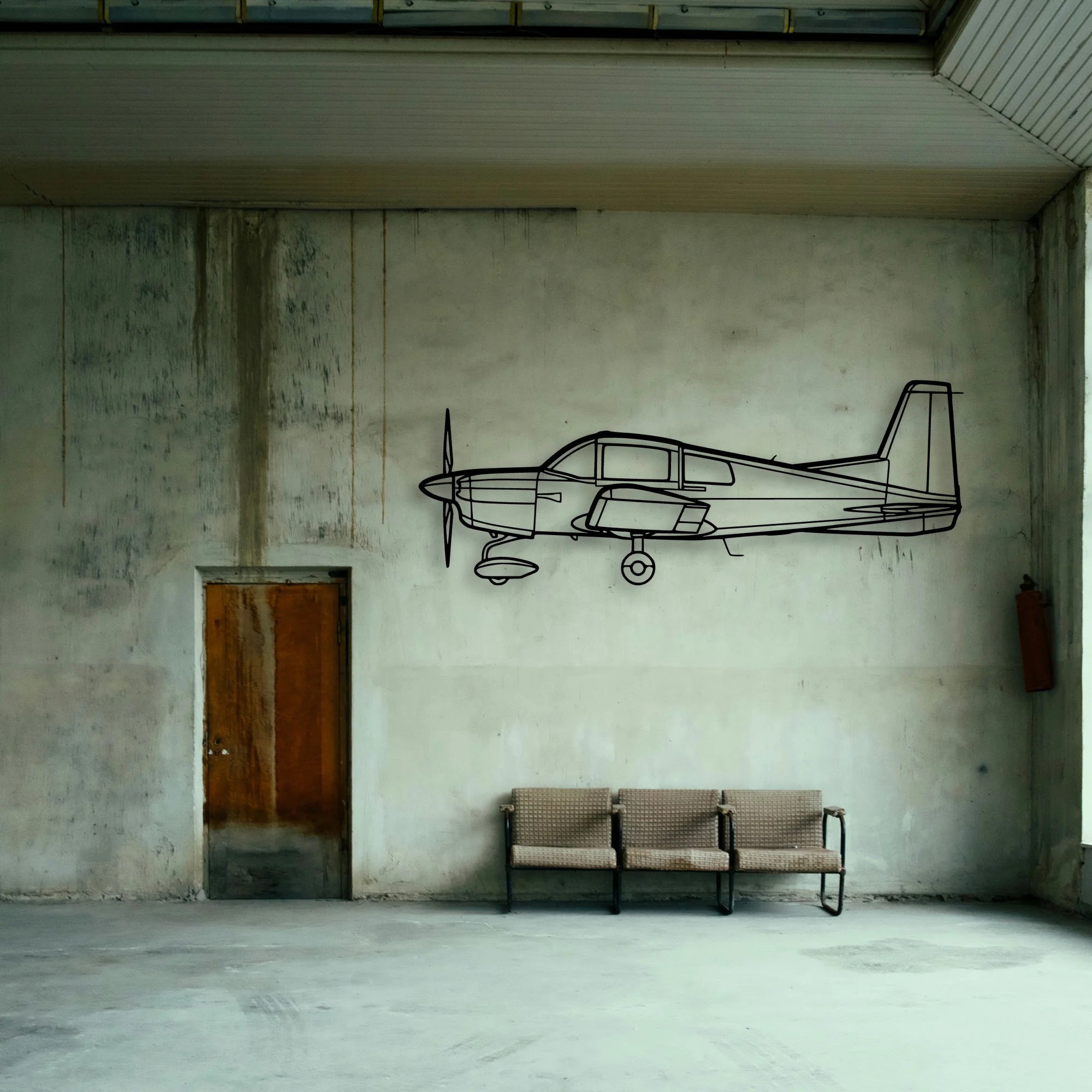 Aa 5 Classic Aircraft Silhouette Metal Wall Art - Tinvibe