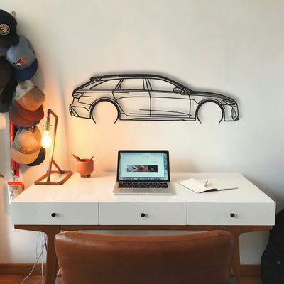 Audi RS6 Classic Silhouette Metal Wall Art - Tinvibe