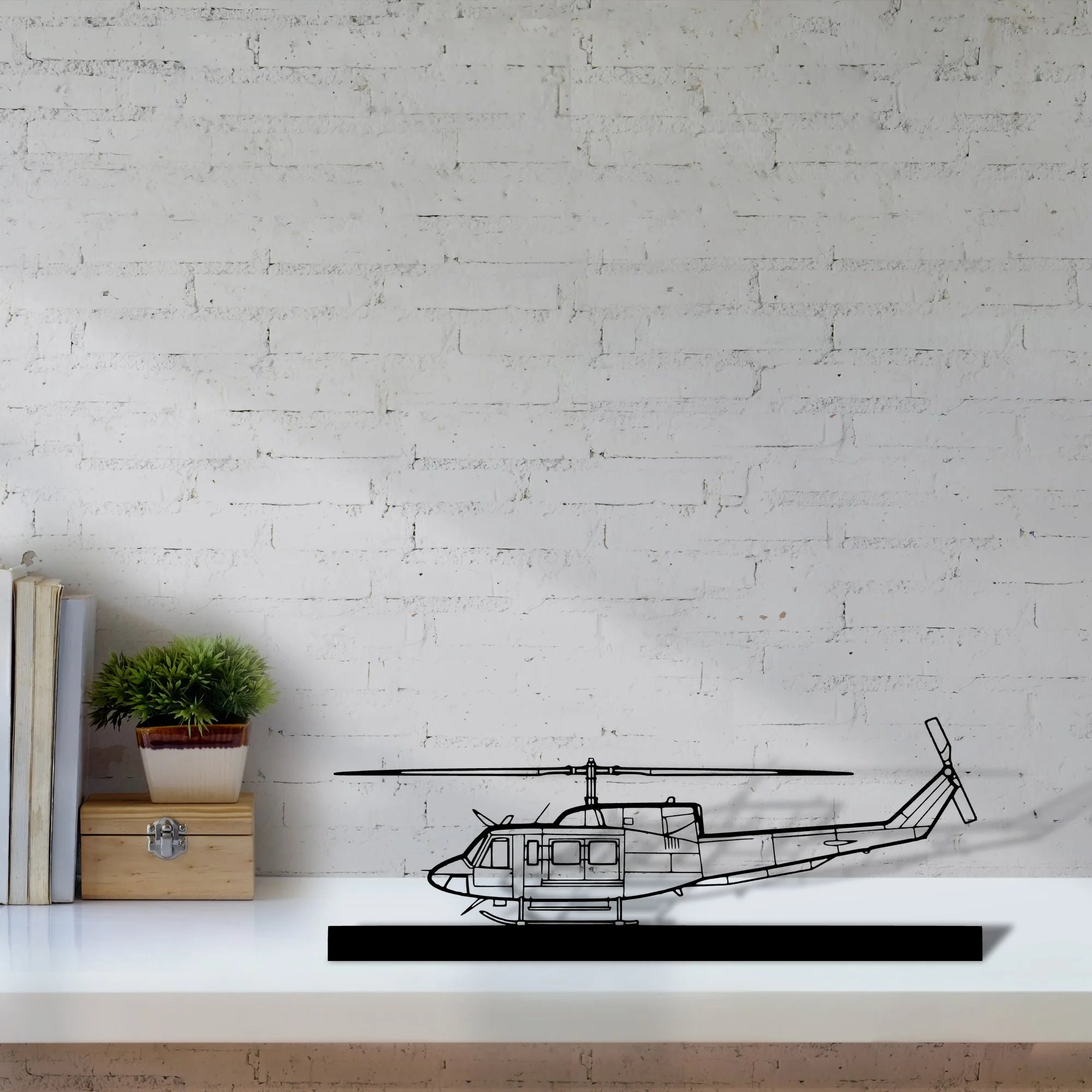 bell-212-sentry-2 Silhouette Metal Art Stand - Tinvibe