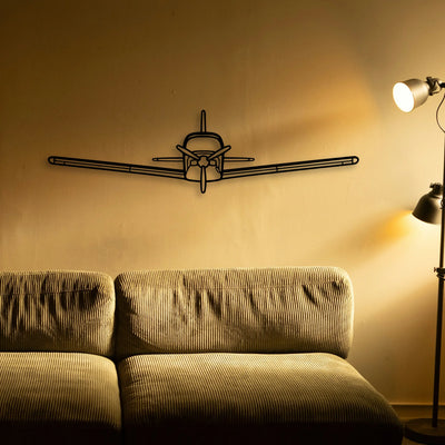 Bellanca Champion 7ECA 2 Classic Aircraft Silhouette Metal Wall Art - Tinvibe