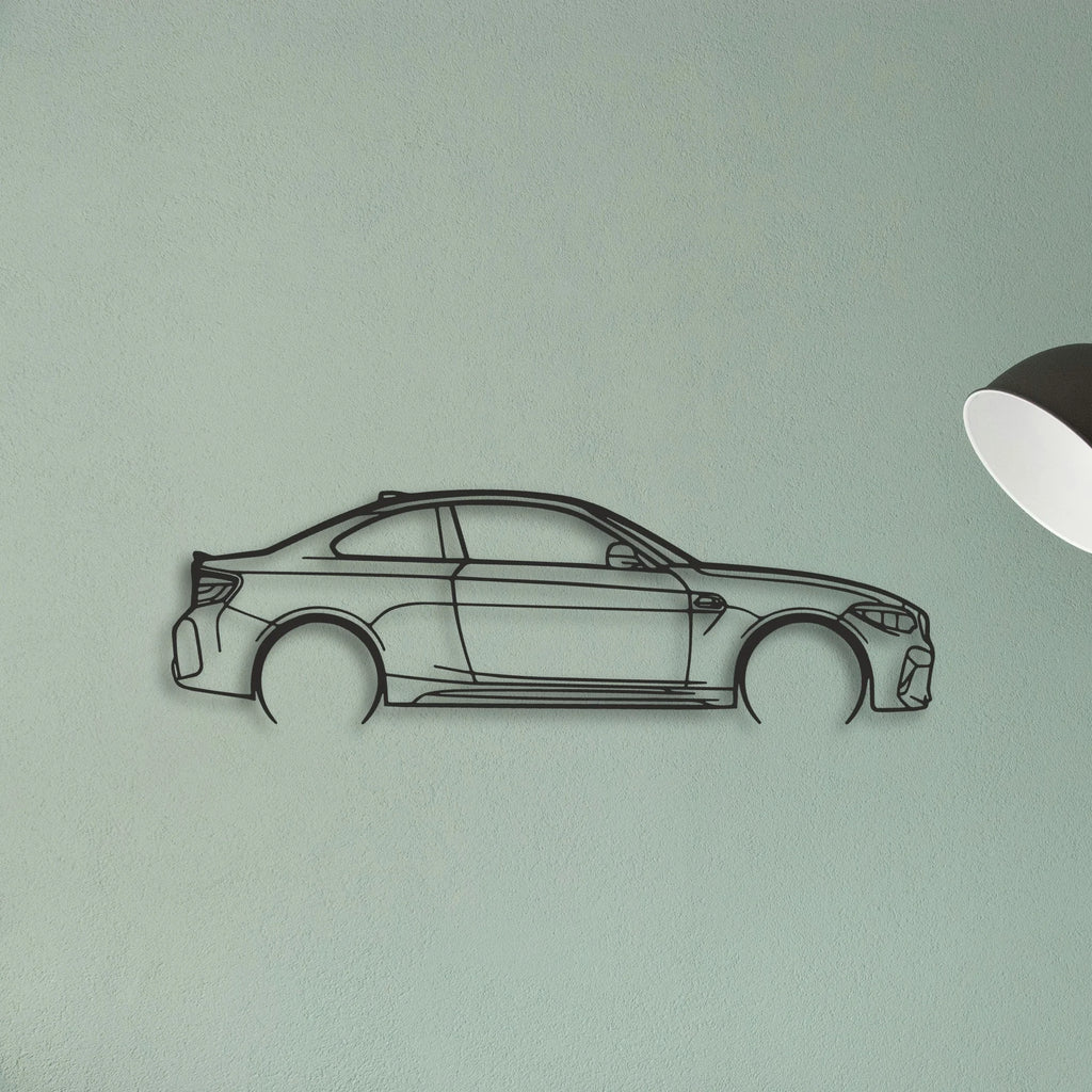 BMW M2 F87 Classic Silhouette Metal Wall Art - Tinvibe