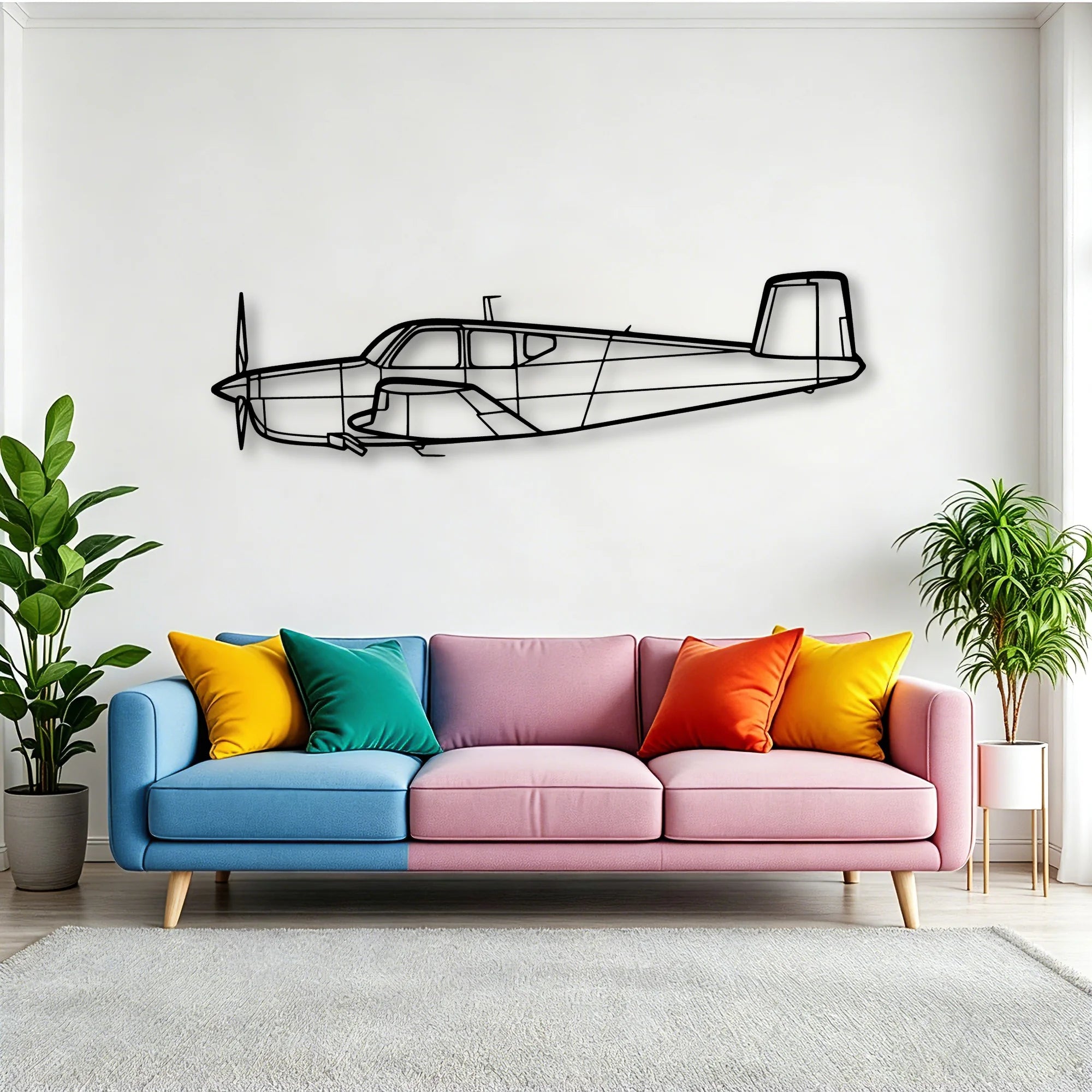 Bonanza K35 Classic Aircraft Silhouette Metal Wall Art - Tinvibe