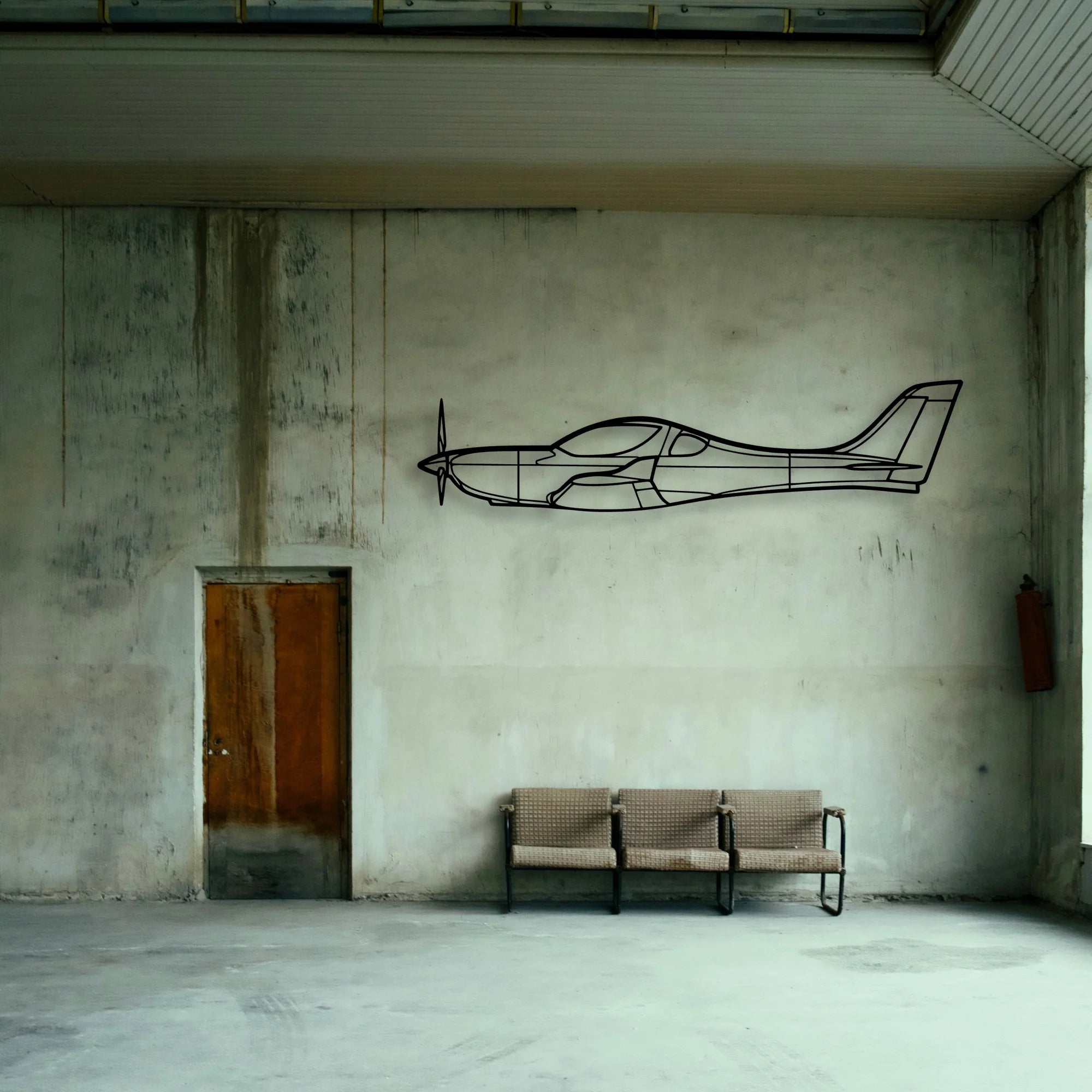 C42B 3 Classic Aircraft Silhouette Metal Wall Art - Tinvibe
