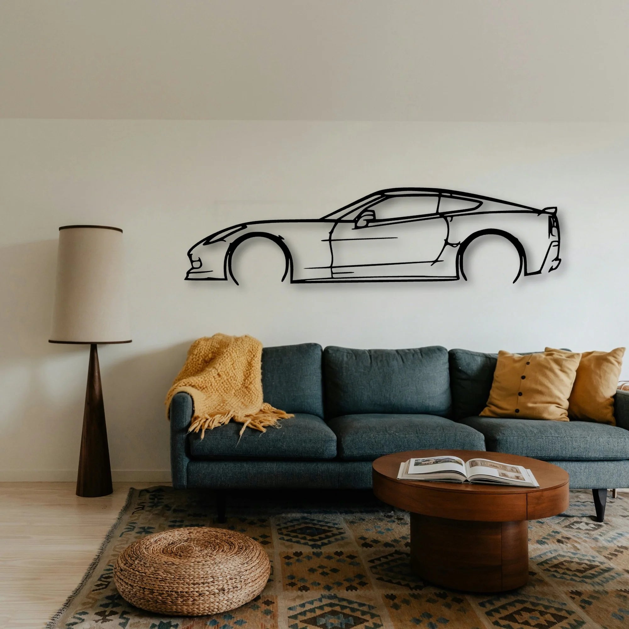C7 Classic Silhouette Metal Wall Art - Tinvibe