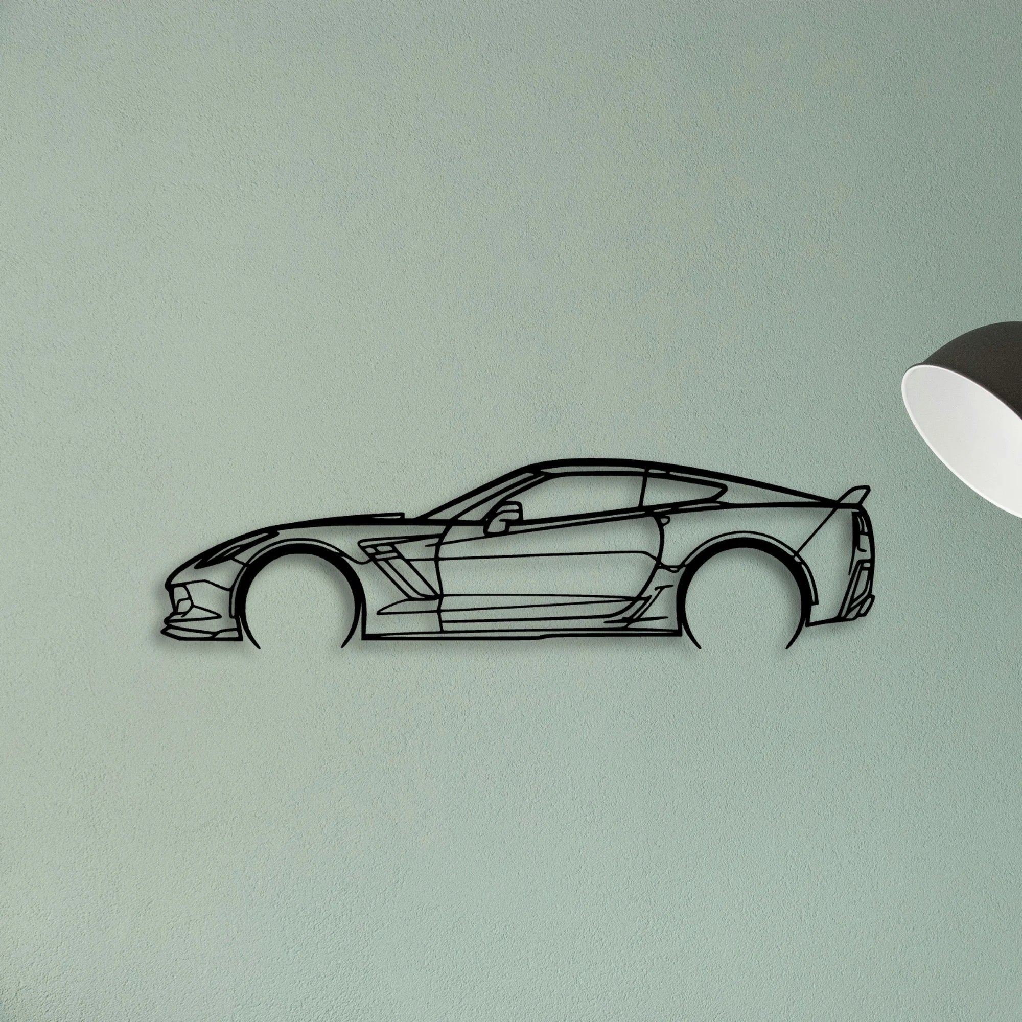 C7 Z06 Classic Silhouette Metal Wall Art - Tinvibe