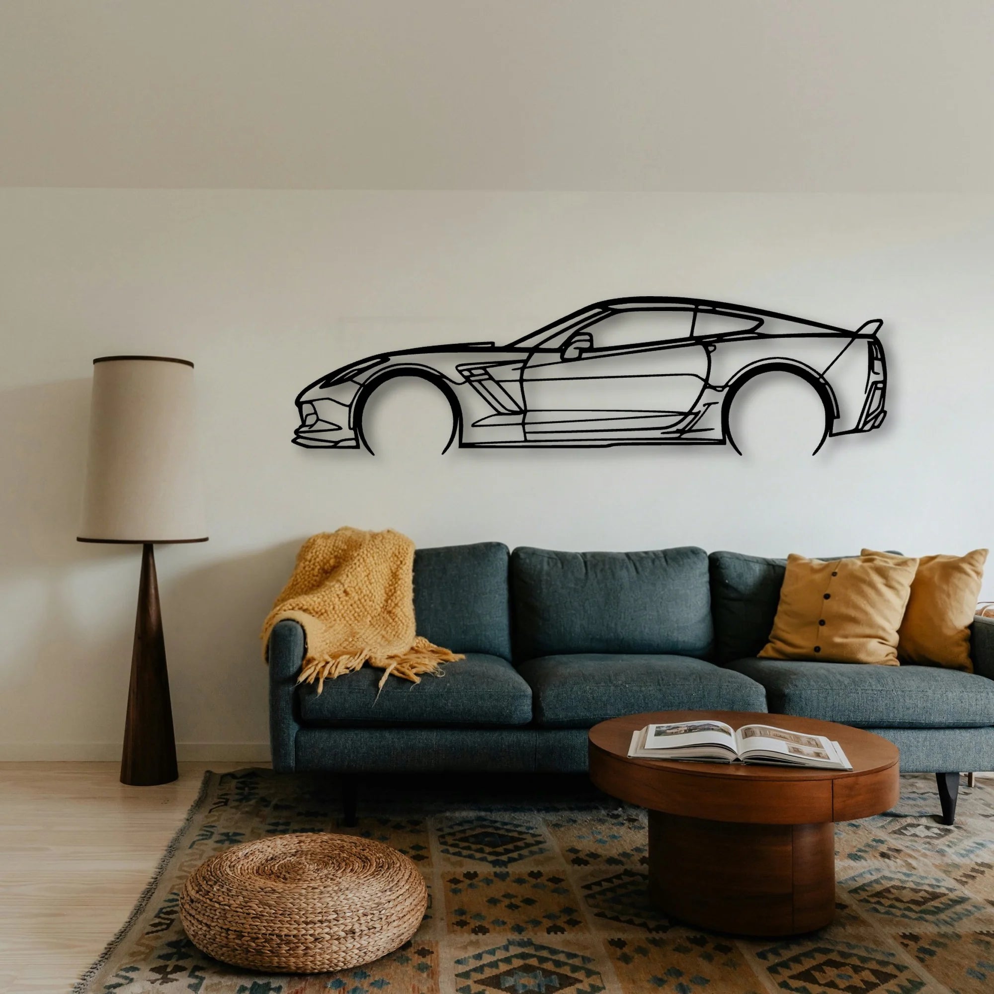 C7 Z06 Classic Silhouette Metal Wall Art - Tinvibe