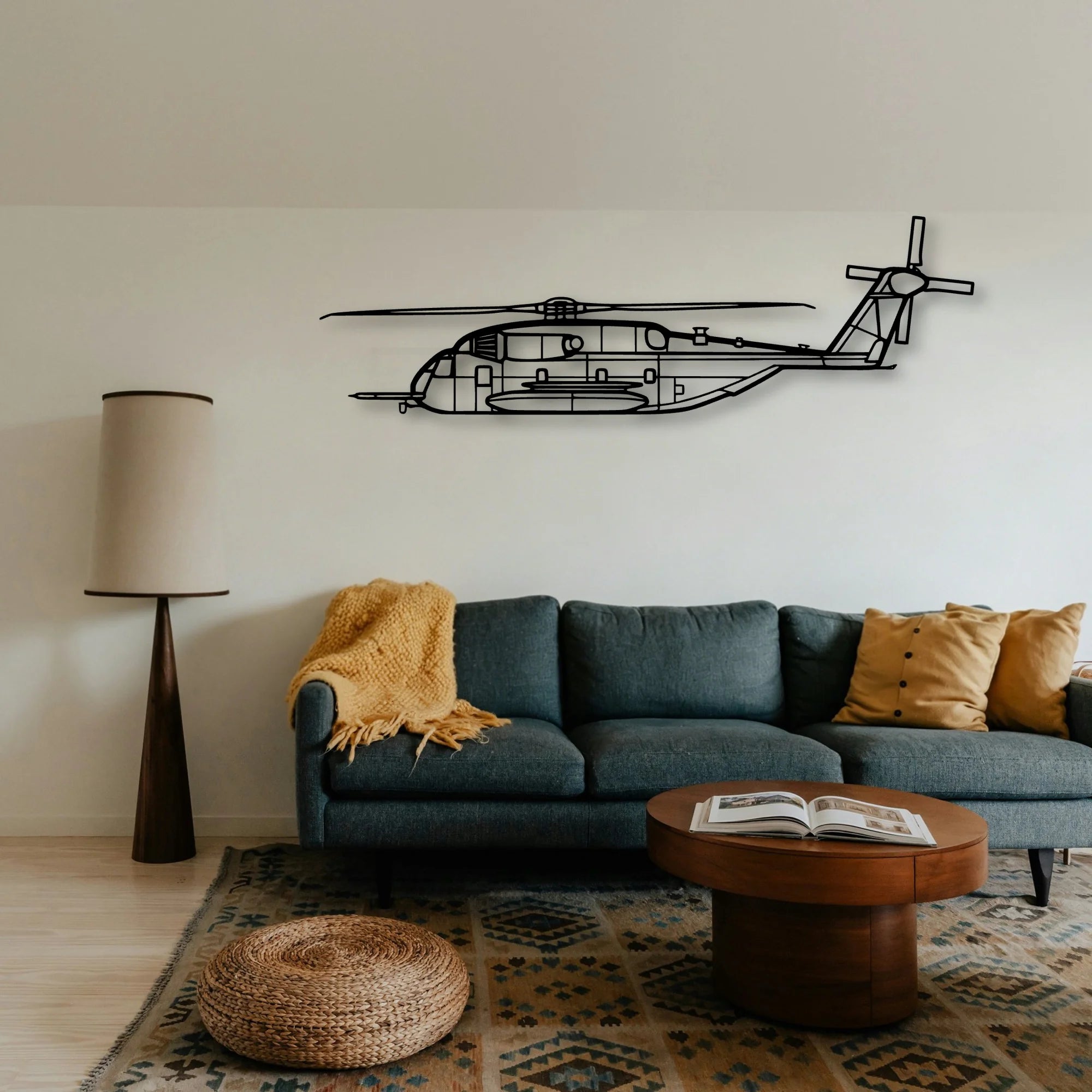 Ch 53E Super Stallion Classic Aircraft Silhouette Metal Wall Art - Tinvibe