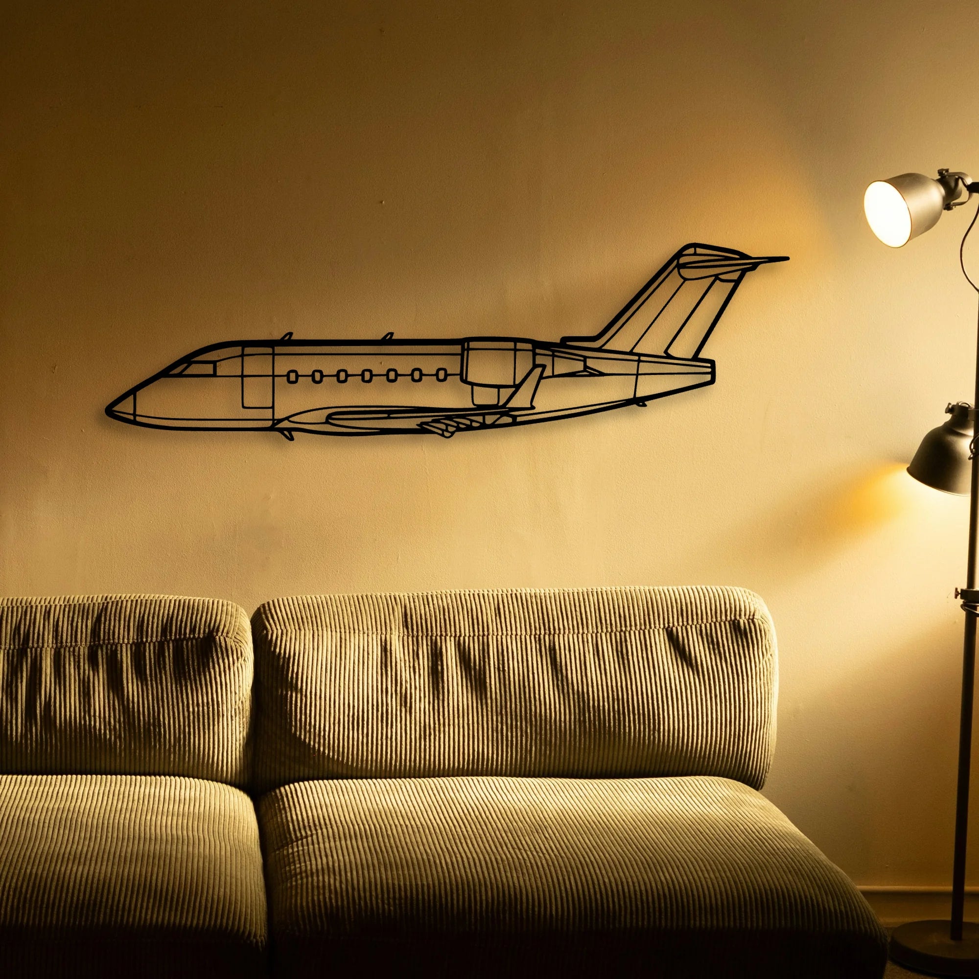 Challenger 604 Classic Aircraft Silhouette Metal Wall Art - Tinvibe