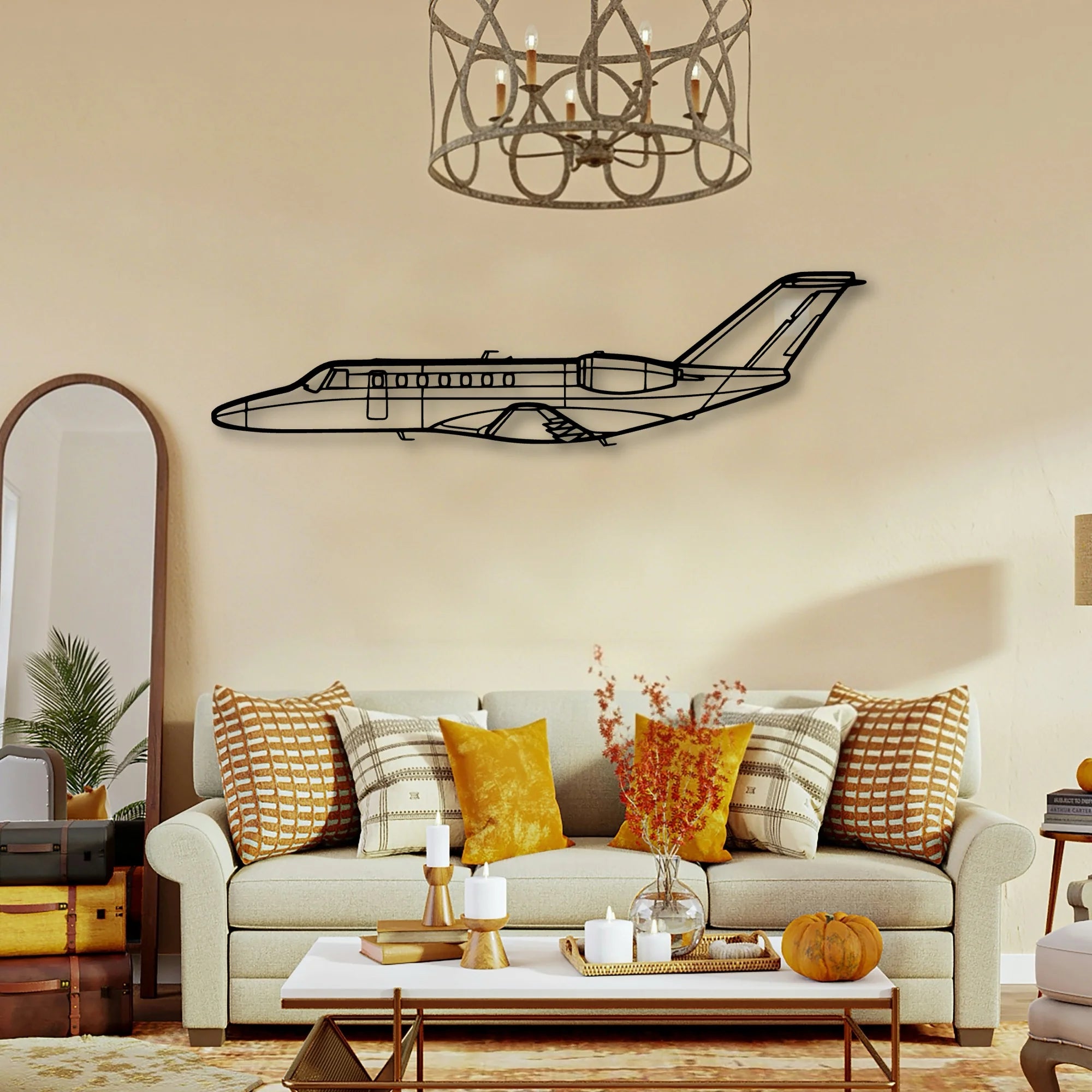 CJ3 3 Classic Aircraft Silhouette Metal Wall Art - Tinvibe