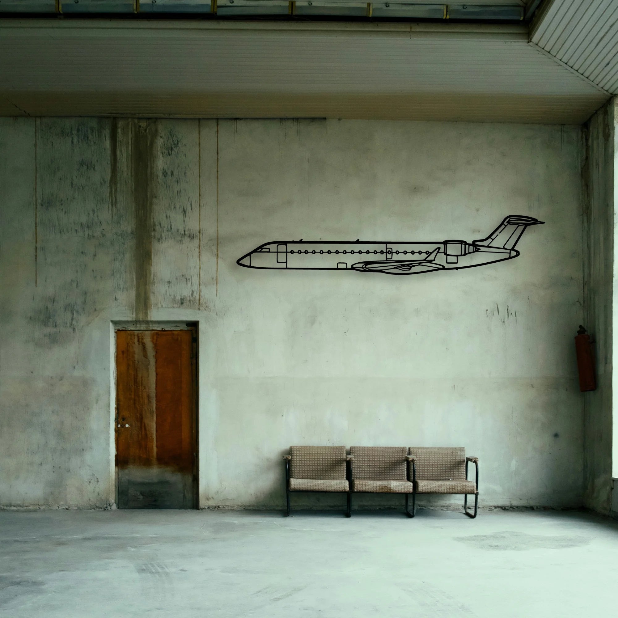 CRJ700 2 Classic Aircraft Silhouette Metal Wall Art - Tinvibe