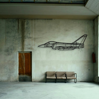 Eurofighter Typhoon Classic Aircraft Silhouette Metal Wall Art - Tinvibe