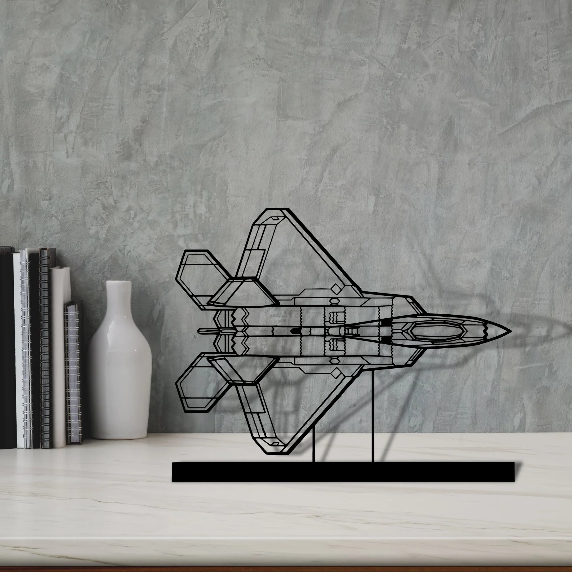 f-22-raptor-6 Silhouette Metal Art Stand - Tinvibe