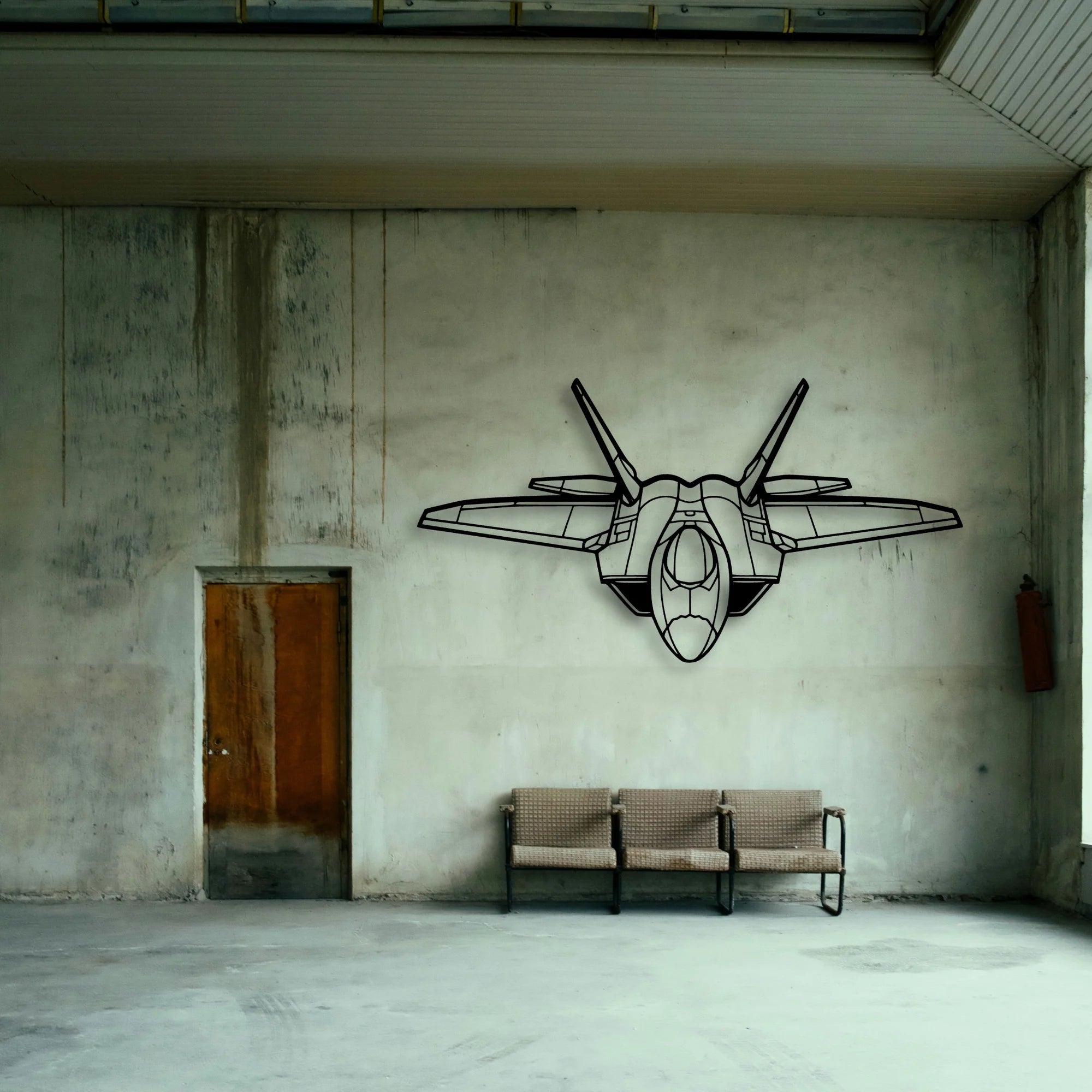 F 22 Raptor Classic Aircraft Silhouette Metal Wall Art - Tinvibe