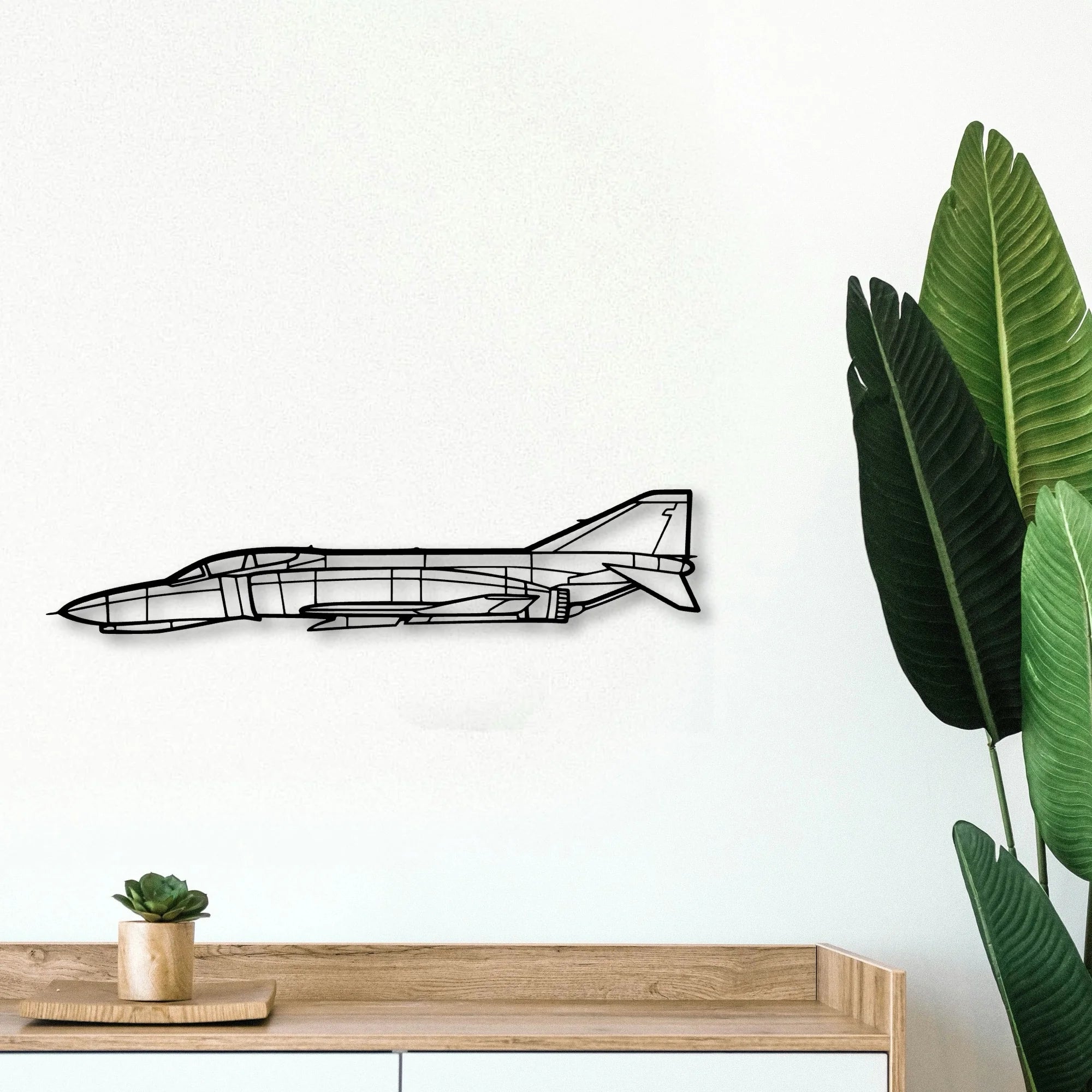 F 4C Phantom Ii Classic Aircraft Silhouette Metal Wall Art - Tinvibe