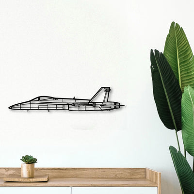 F A18 C Hornet Classic Aircraft Silhouette Metal Wall Art - Tinvibe
