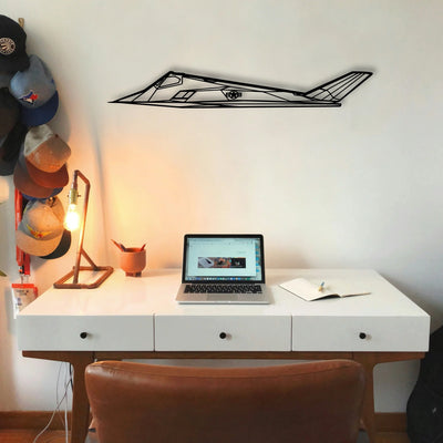 F117 Nighthawk Classic Aircraft Silhouette Metal Wall Art - Tinvibe
