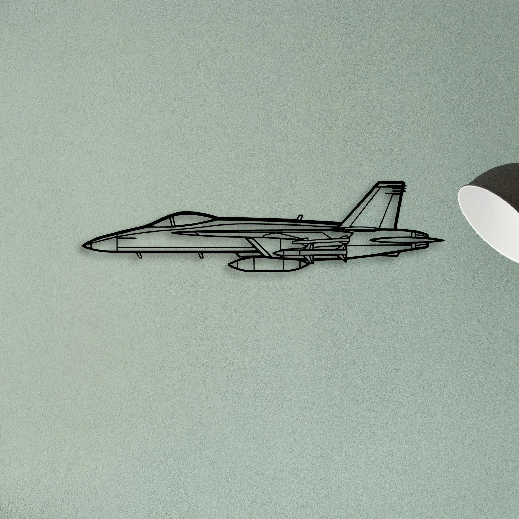 F18 Hornet Classic Aircraft Silhouette Metal Wall Art - Tinvibe