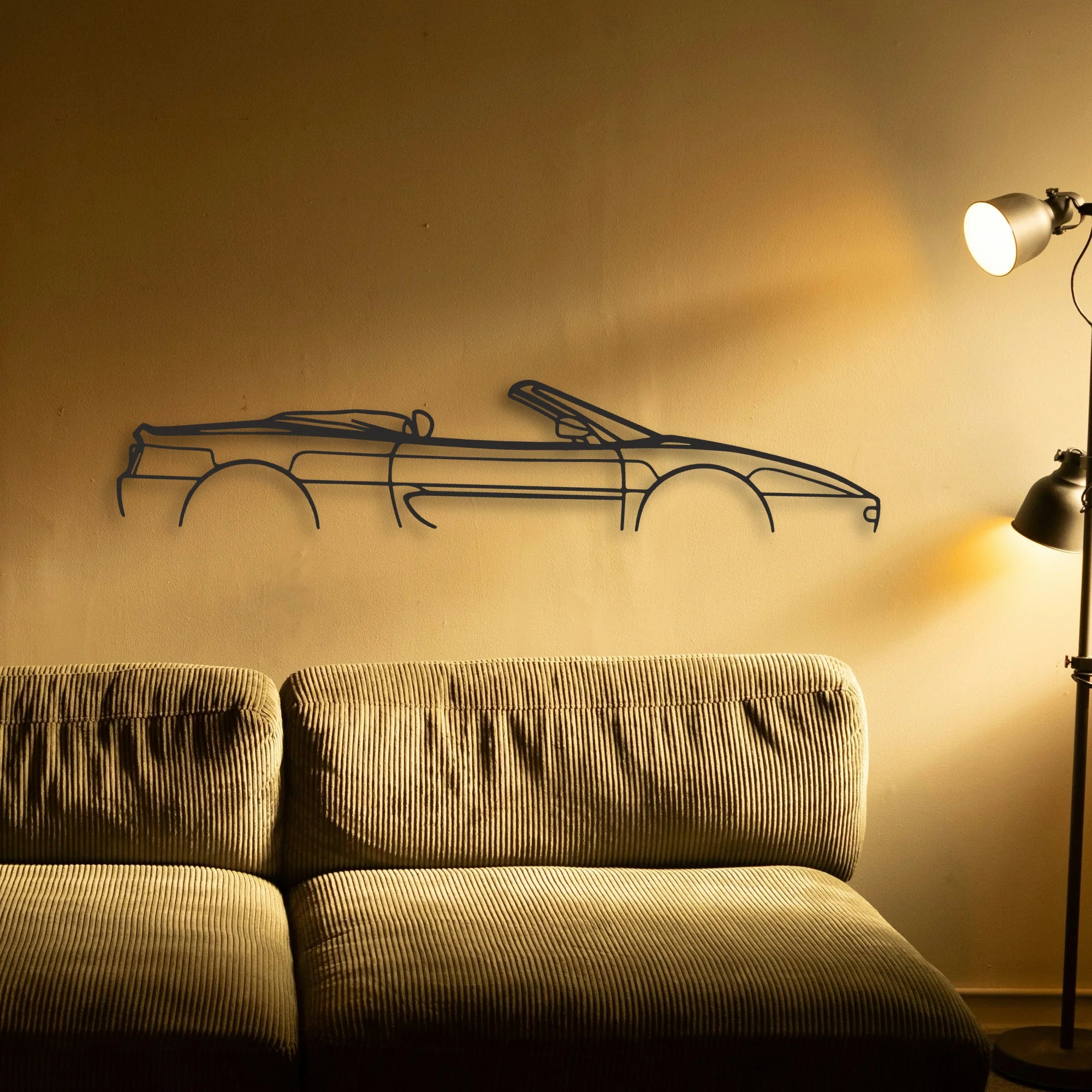 Ferrari F355 Spider Classic Silhouette Metal Wall Art - Tinvibe