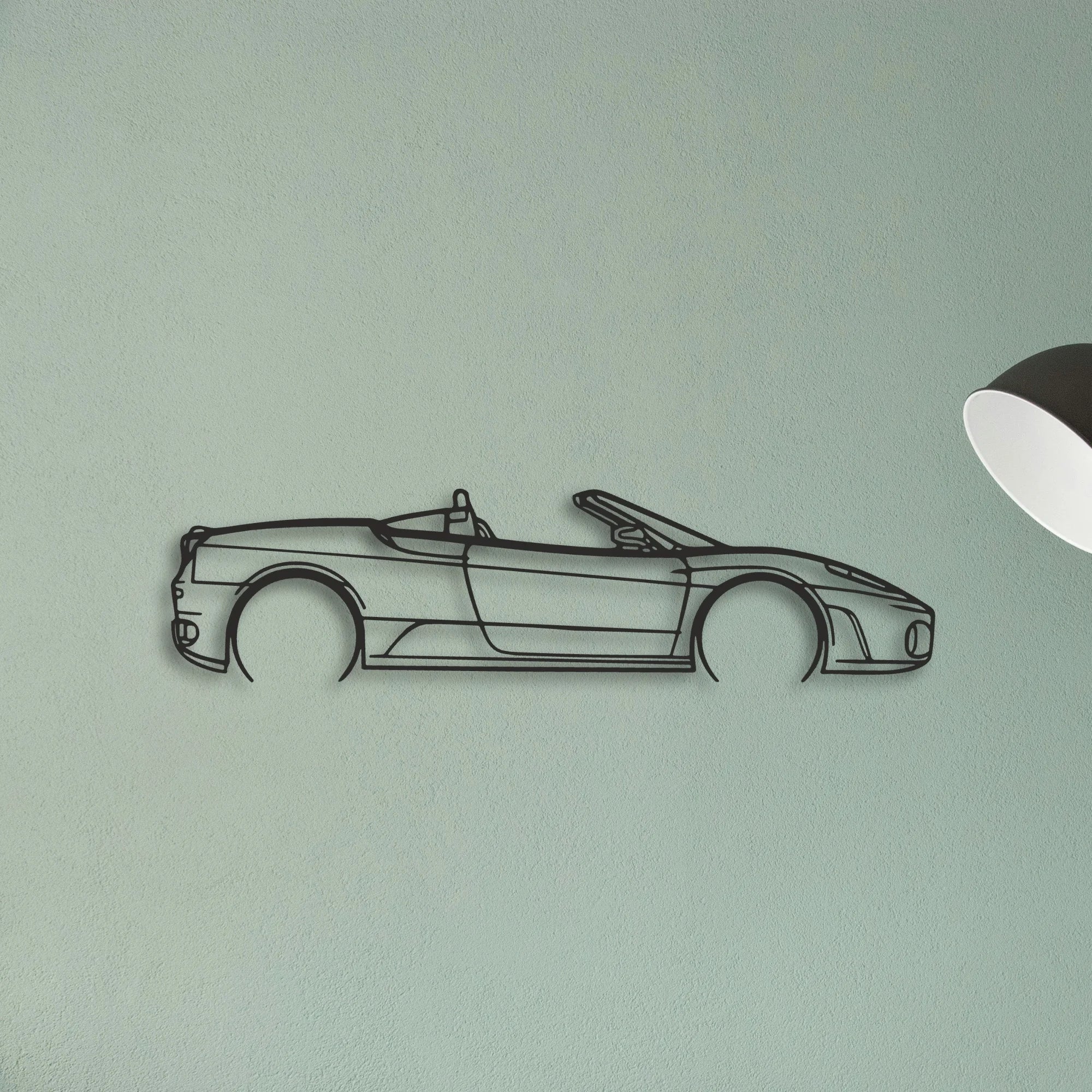 Ferrari F430 Spider Classic Silhouette Metal Wall Art - Tinvibe