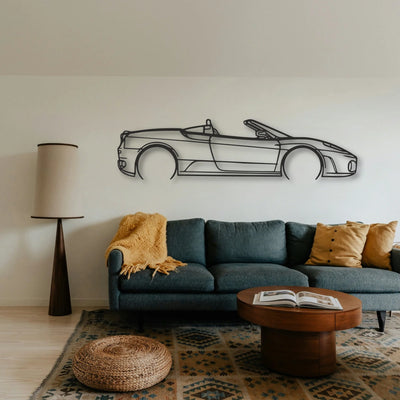 Ferrari F430 Spider Classic Silhouette Metal Wall Art - Tinvibe