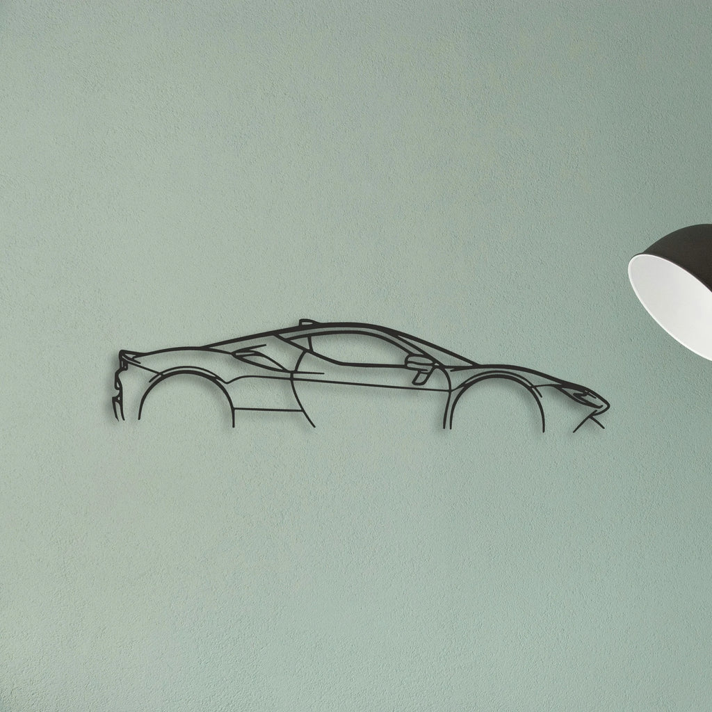 Ferrari SF90 Stradale Classic Silhouette Metal Wall Art - Tinvibe