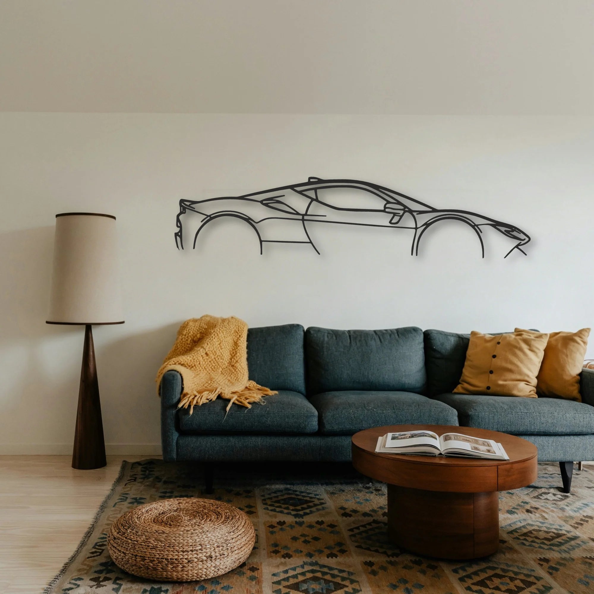 Ferrari SF90 Stradale Classic Silhouette Metal Wall Art - Tinvibe