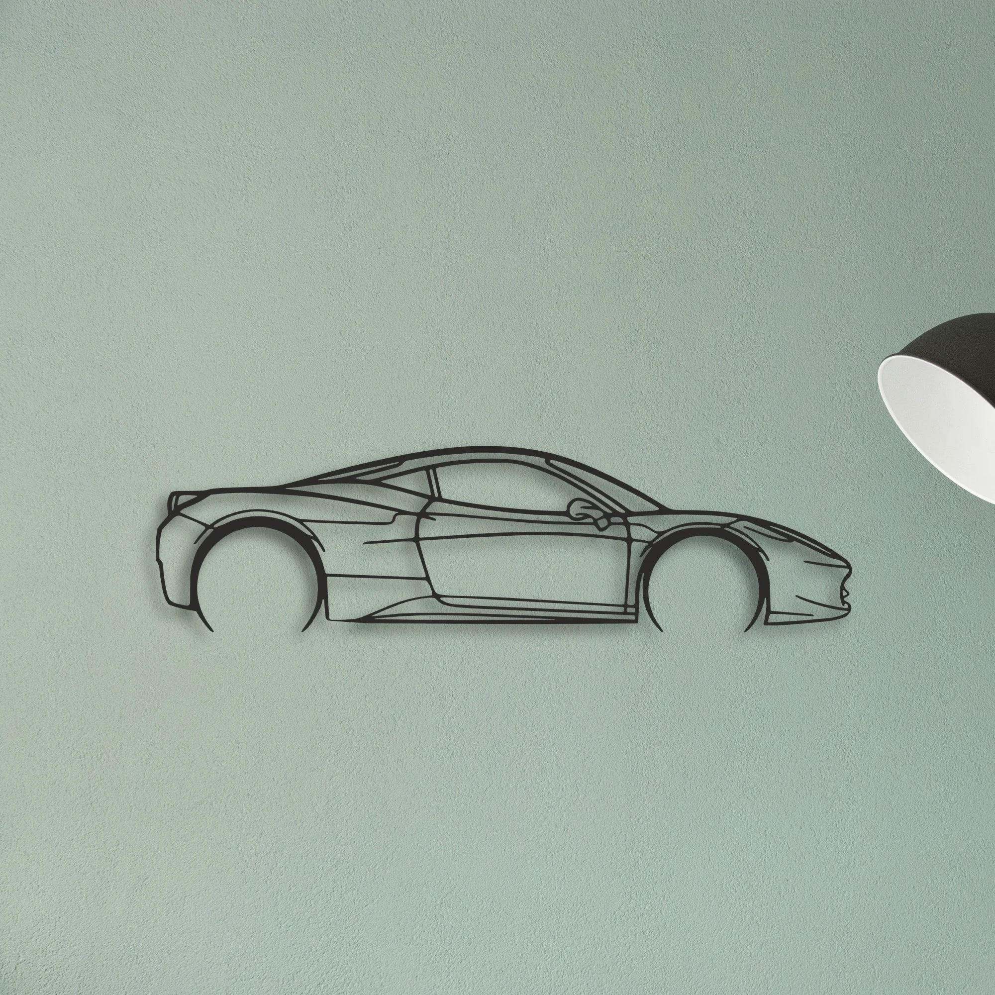 Ferrari 458 Italia Classic Silhouette Metal Wall Art - Tinvibe