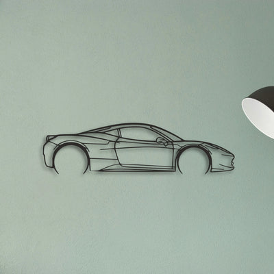 Ferrari 458 Italia Classic Silhouette Metal Wall Art - Tinvibe
