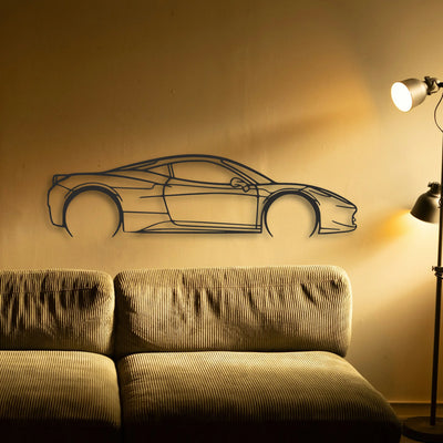 Ferrari 458 Italia Classic Silhouette Metal Wall Art - Tinvibe