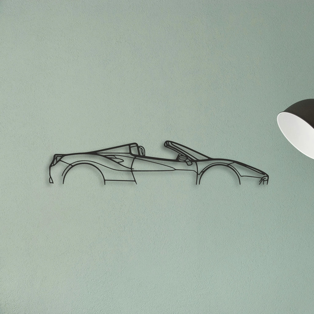 Ferrari 488 Spider Classic Silhouette Metal Wall Art - Tinvibe