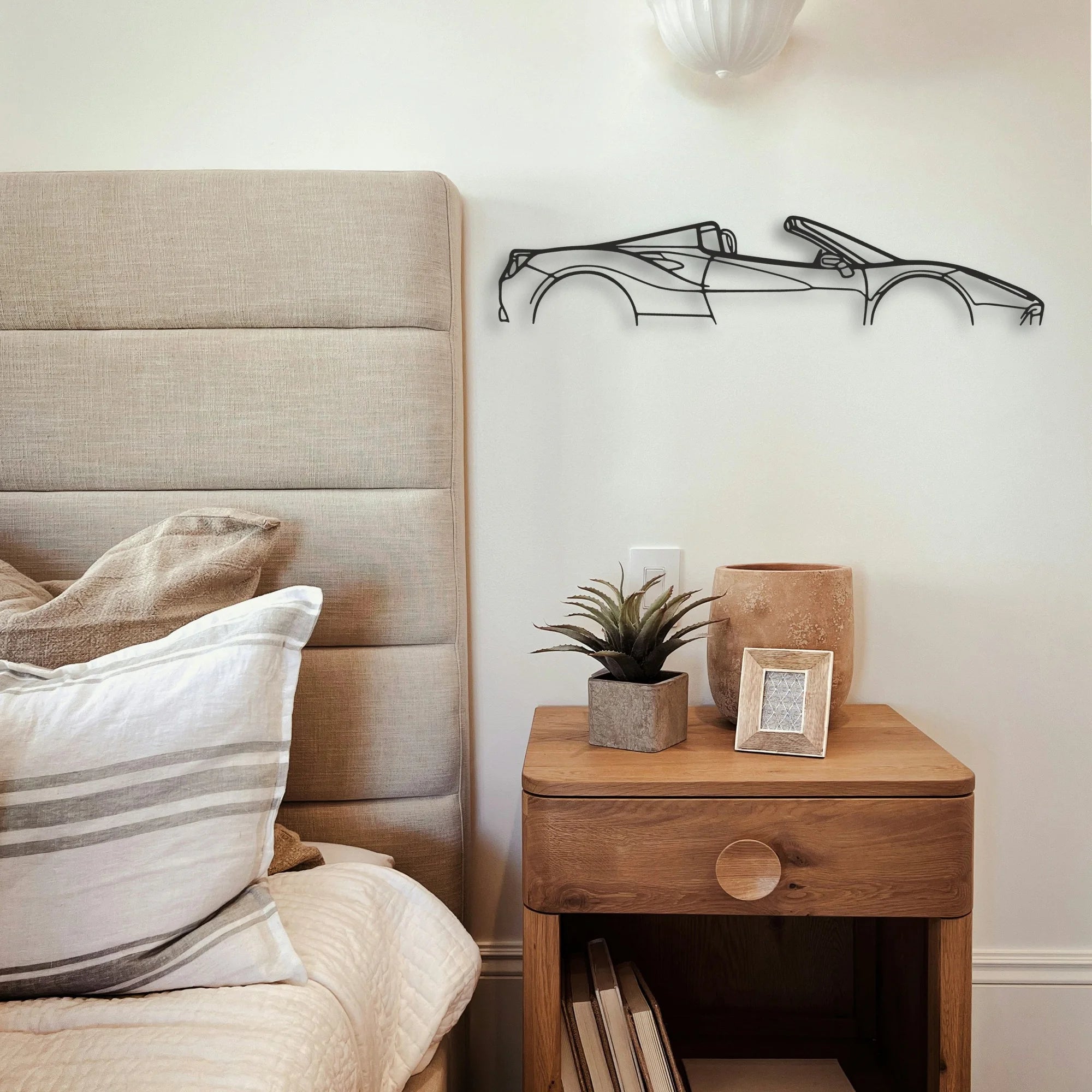 Ferrari 488 Spider Classic Silhouette Metal Wall Art - Tinvibe