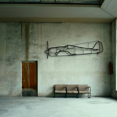 FW190A Classic Aircraft Silhouette Metal Wall Art - Tinvibe