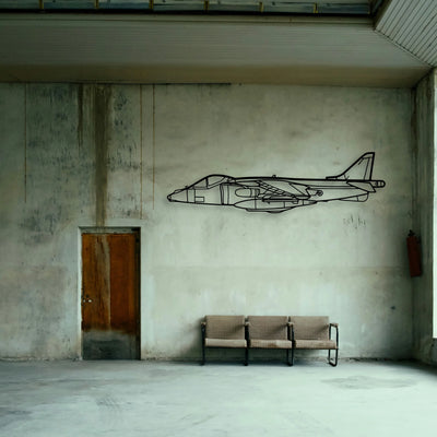 Harrier GR7 2 Classic Aircraft Silhouette Metal Wall Art - Tinvibe