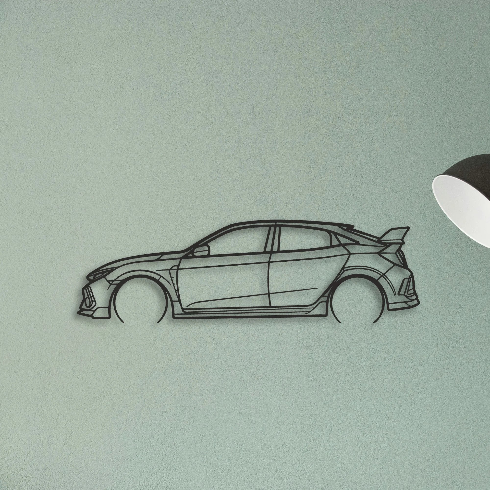 Honda Civic Typer Classic Silhouette Metal Wall Art - Tinvibe