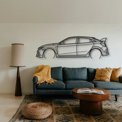 Honda Civic Typer Classic Silhouette Metal Wall Art - Tinvibe