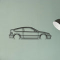 Honda CRX 1990 Classic Silhouette Metal Wall Art - Tinvibe