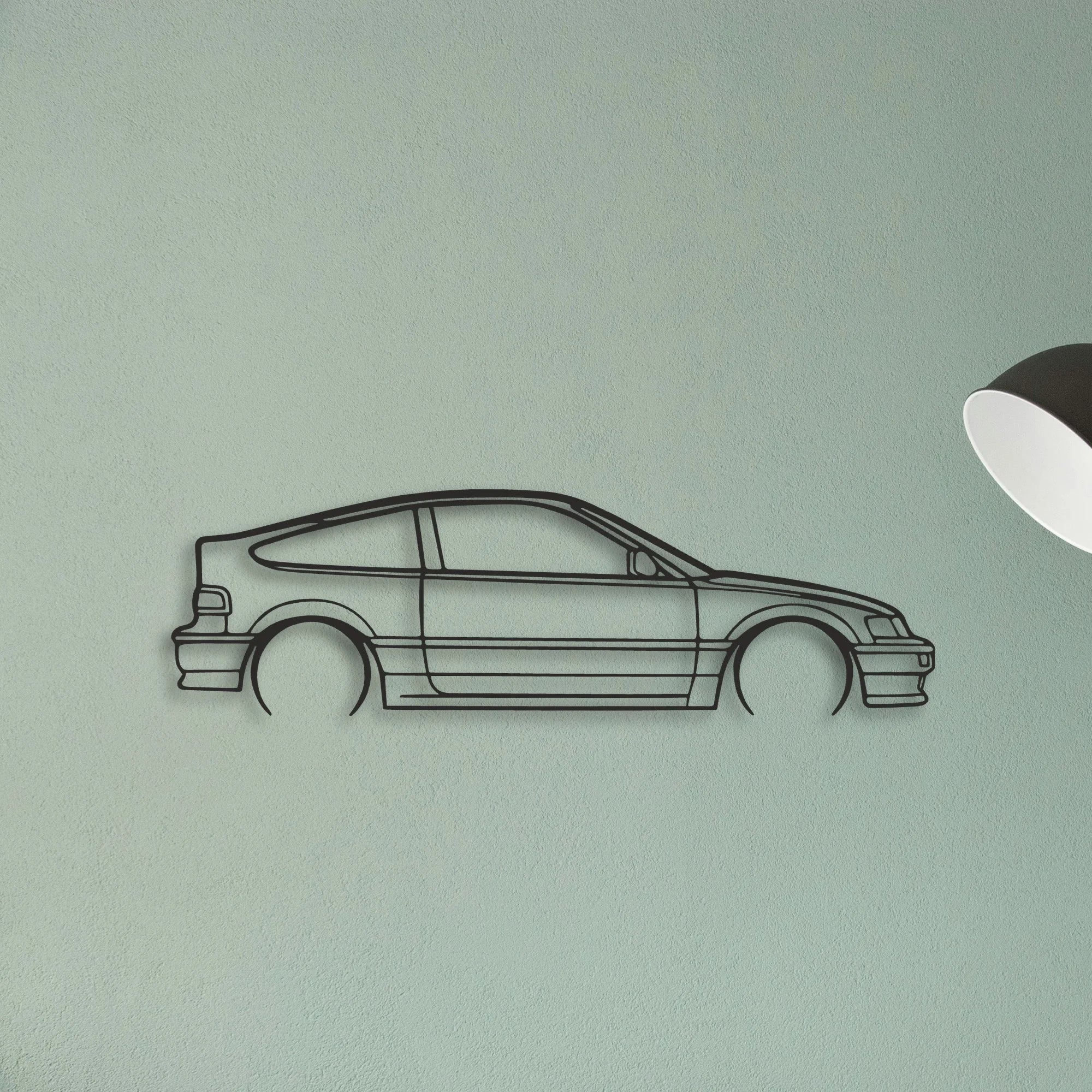 Honda CRX 1990 Classic Silhouette Metal Wall Art - Tinvibe