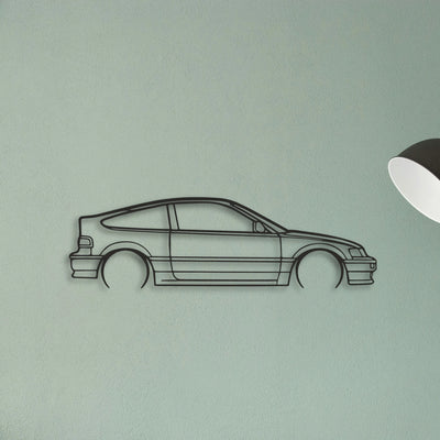 Honda CRX 1990 Classic Silhouette Metal Wall Art - Tinvibe