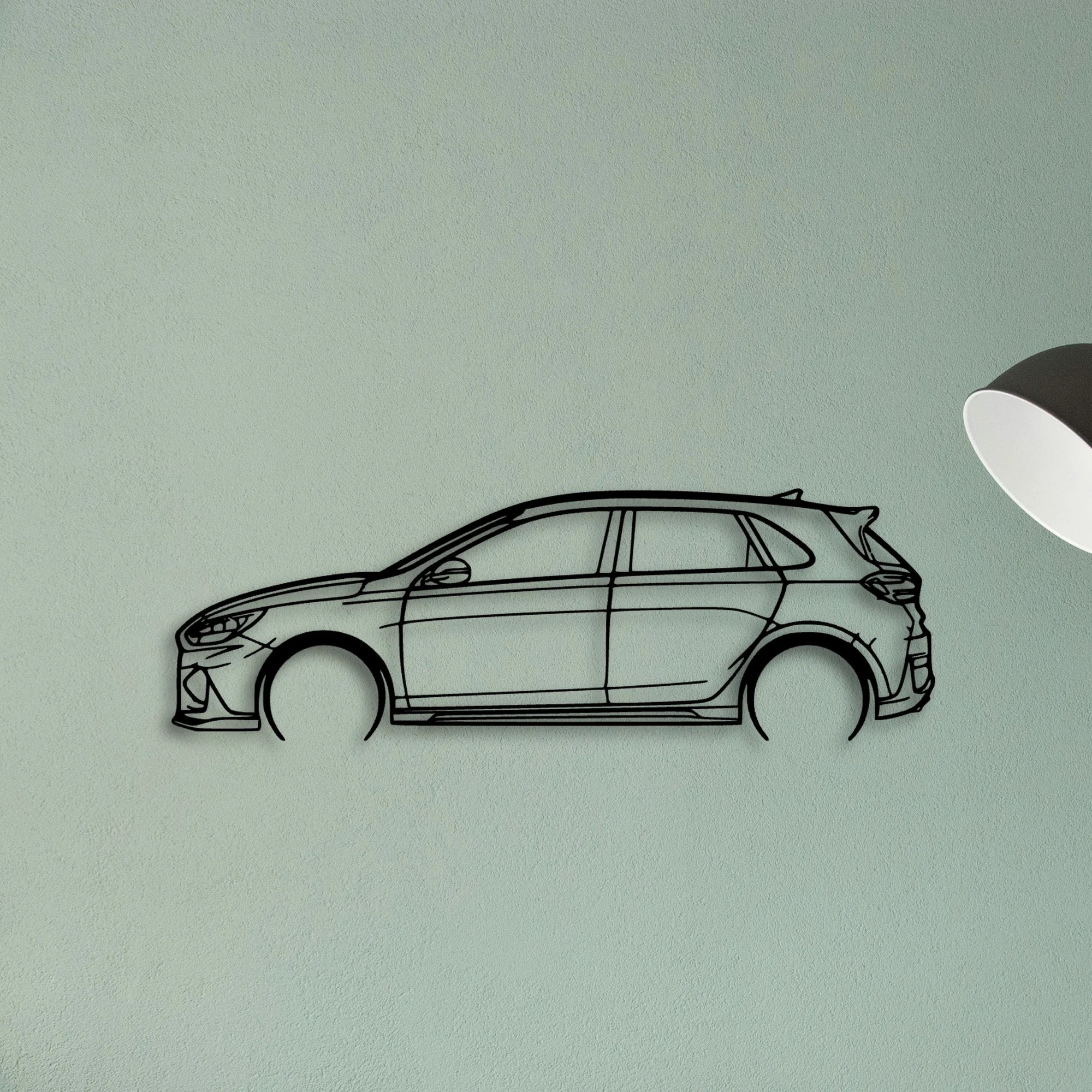 I30 N 2021 Classic Silhouette Metal Wall Art - Tinvibe
