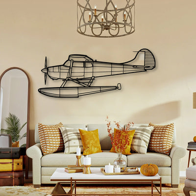 J 3 Cub Classic Aircraft Silhouette Metal Wall Art - Tinvibe