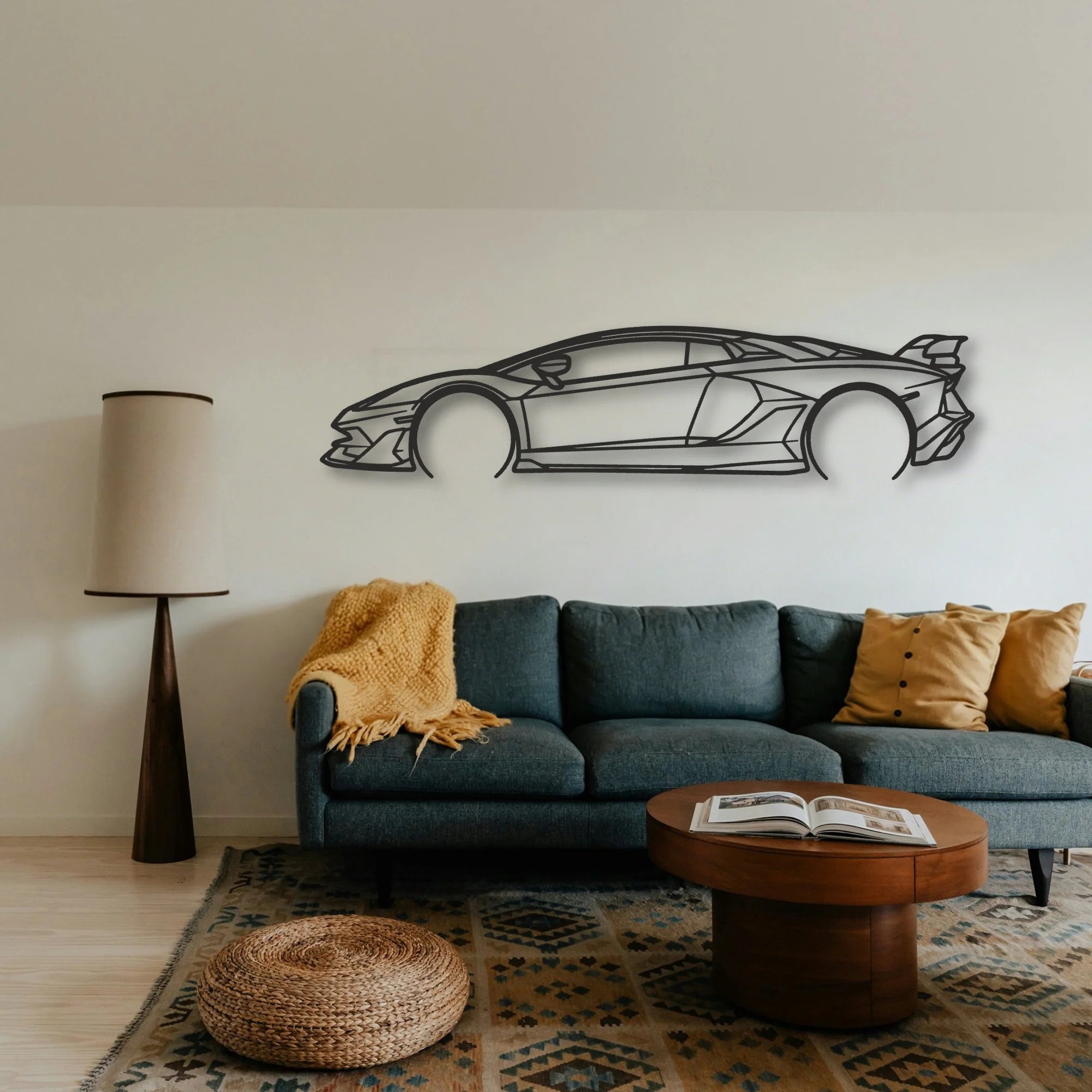 Lamborghini Aventador Classic Silhouette Metal Wall Art - Tinvibe