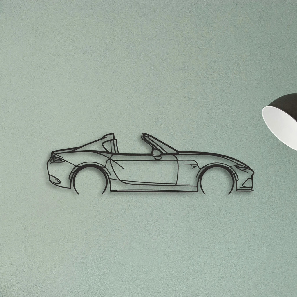 Mazda MX5 RF Classic Silhouette Metal Wall Art - Tinvibe