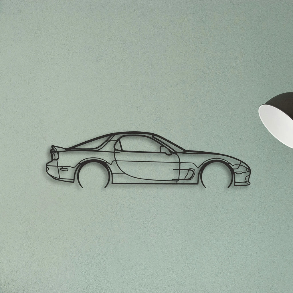 Mazda RX7 Classic Silhouette Metal Wall Art - Tinvibe
