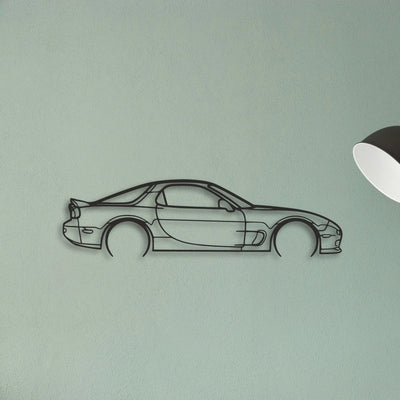 Mazda RX7 Classic Silhouette Metal Wall Art - Tinvibe