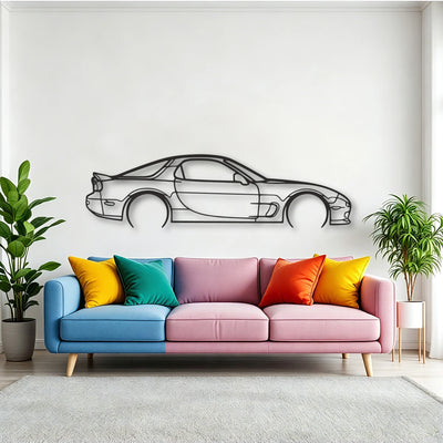 Mazda RX7 Classic Silhouette Metal Wall Art - Tinvibe
