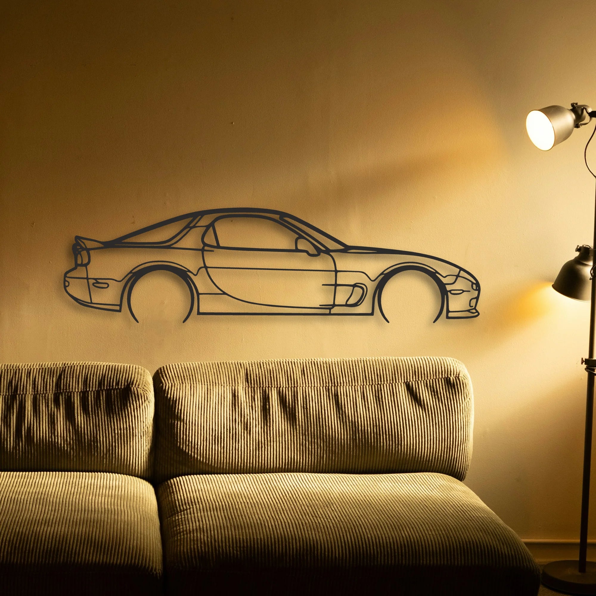 Mazda RX7 Classic Silhouette Metal Wall Art - Tinvibe