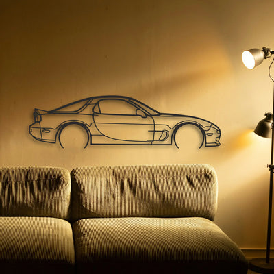 Mazda RX7 Classic Silhouette Metal Wall Art - Tinvibe