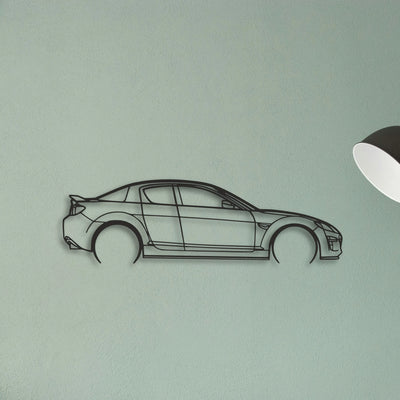 Mazda RX8 Classic Silhouette Metal Wall Art - Tinvibe