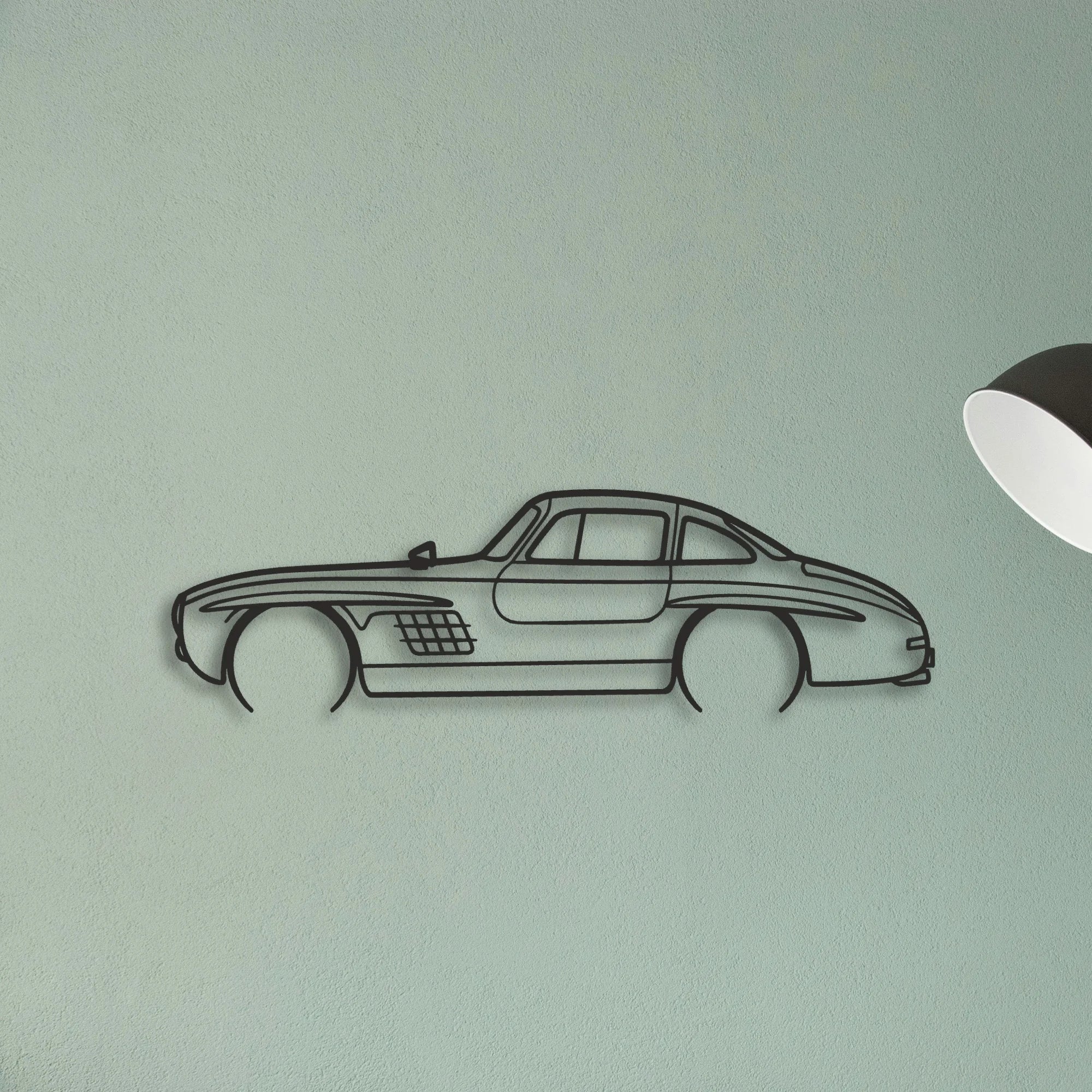 Mercedes 300 SL Classic Silhouette Metal Wall Art - Tinvibe